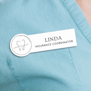 Porte-nom Coordonnateur d'assurance dentaire minimaliste