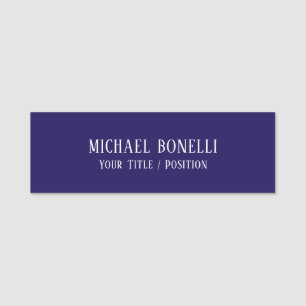 Porte-nom Couleur Bleue Classique Élégante Police Serif Mini