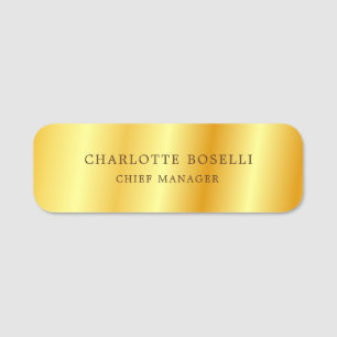 Porte-nom Couleur d'or professionnelle minimaliste