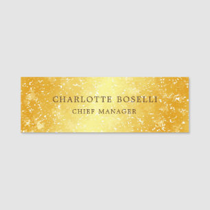 Porte-nom Couleur d'or professionnelle minimaliste