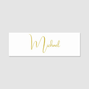 Porte-nom Couleur Or Élégant Design tendance Script unique