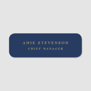 Porte-nom Couleurs d'or bleu Professional Classic Plain