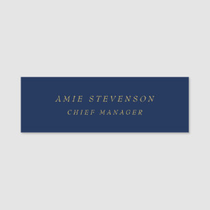 Porte-nom Couleurs d'or bleu Professional Classic Plain