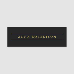 Porte-nom Couleurs d'or noir professionnel minimaliste tenda