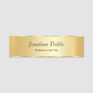 Porte-nom Coutume Gold Look Glamorisant Modèle de script mod