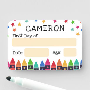 Porte-nom Crayons & Étoiles Premier Jour d'École