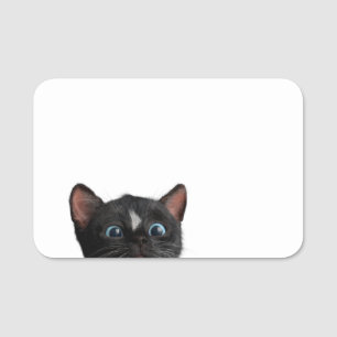 Porte-nom Curiosité mignonne de chat