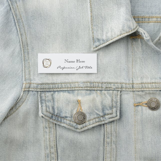 Porte-nom Custom Company Logo Modern Elegant Black (En situation)