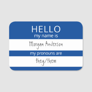 Porte-nom Custom HELLO Mon Nom Pronounouns Est Un Insigne