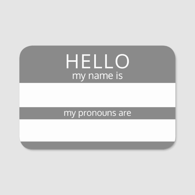 Porte-nom Custom HELLO Mon Nom Pronounouns Est Un Insigne (Devant)