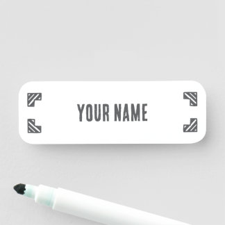 Porte-nom Custom Name Tag – Corner Brackets