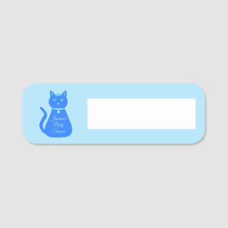 Porte-nom Cute Blue Baby Boy Chat Baby shower personnalisé