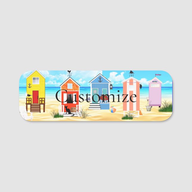Porte-nom Cute Tiny Beach Shacks Thunder_Cove (Devant)