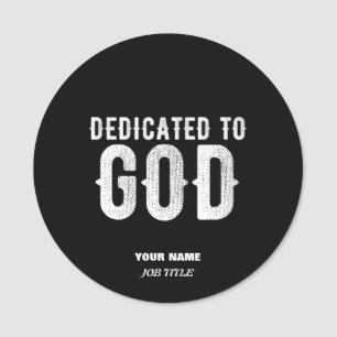 PORTE-NOM DÉDIÉ À DIEU COOL PERSONNALISABLE TEXTE BLANC