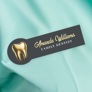 Porte-nom Dentist Gold Logo Professionnel
