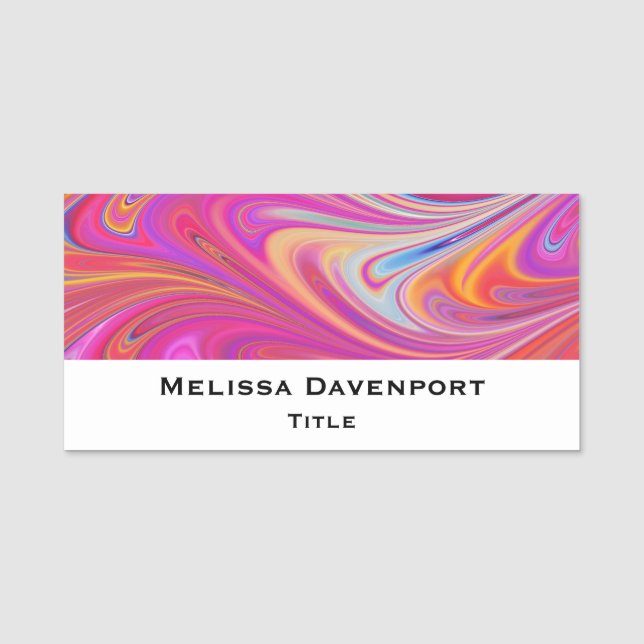 Porte-nom Design Super rose Orange (Devant)