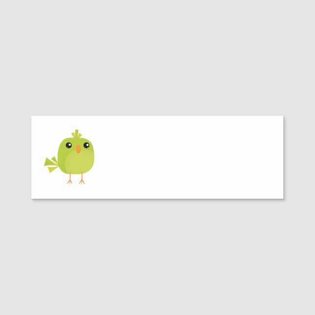 Porte-nom Dessin d'oiseau vert (Devant)