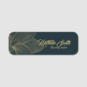 Porte-nom Détails d'or Esthétique Élégant Script Business