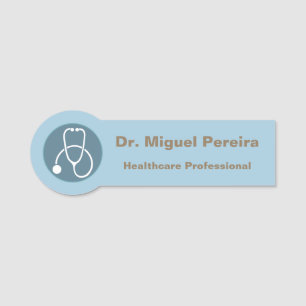 Porte-nom Docteur Healthcare Stethoscope Zazzle de soins de