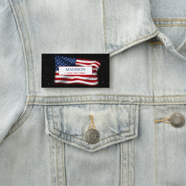 Porte-nom Drapeau américain patriotique États-Unis (En situation)