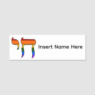Porte-nom Drapeau de Chai de la fierté arc-en-ciel 