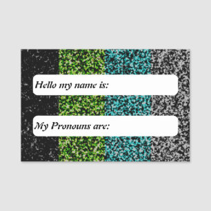 Porte-nom Drapeau de fierté Quoiromantique abstrait personna