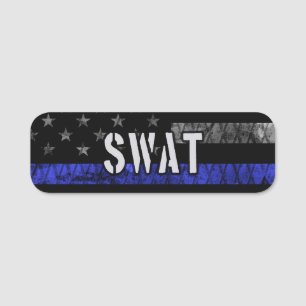 Porte-nom Drapeau de police SWAT en état de détresse
