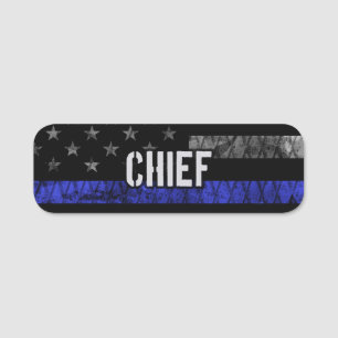 Porte-nom Drapeau du chef de la police en détresse