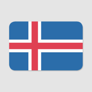Porte-nom Drapeau patriotique avec drapeau d'Islande