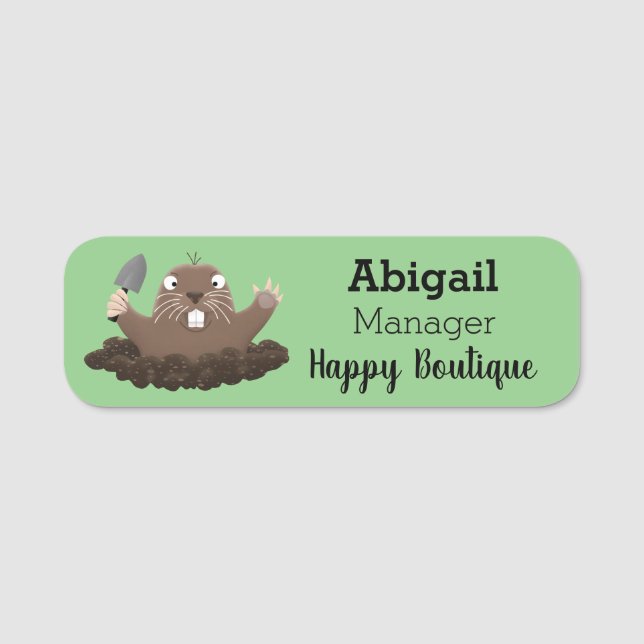 Porte-nom Drôle gopher de poche creusant dessin dessin de de (Devant)