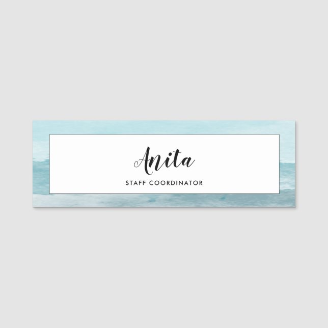 Porte-nom Eau bleu mer Abstraite (Devant)