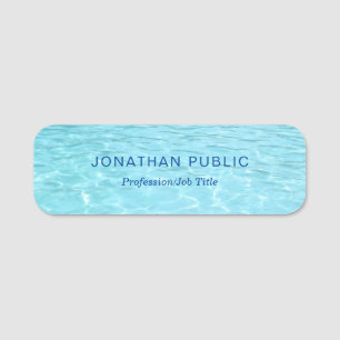 Porte-nom Eau Bleue tendance Nature Élégante Modèle moderne
