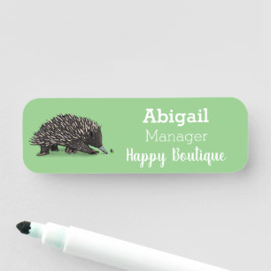 Porte-nom Echidna mignonne avec dessin animé d'abeille