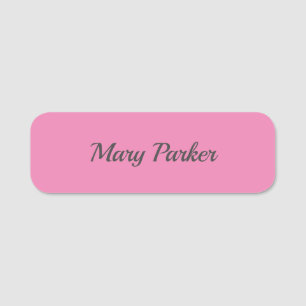 Porte-nom Écriture manuscrite Nom professionnel simple rose
