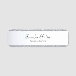 Porte-nom Écriture manuscrite Parties scintillant argent mod
