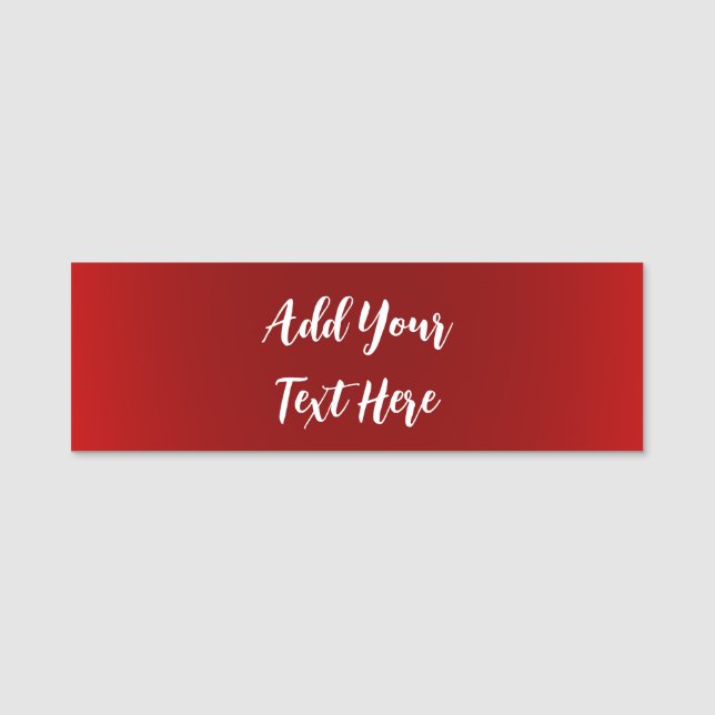 Porte-nom Écriture professionnelle ajouter du texte rouge mo (Devant)