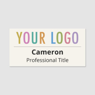 Porte-nom Ecru Business Name Balise Entreprise Logo Professi