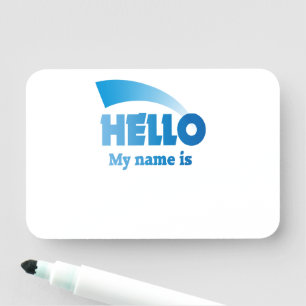 Porte-nom Effacer Sec Blue Gradient Bonjour Mon Nom Est