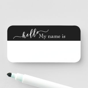 Porte-nom Effacer sec Hello Personnalisable Réutilisable man