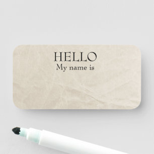 Porte-nom Effacer sec Réutilisable Bonjour Vieux Papier Vint