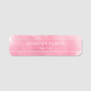 Porte-nom Élégant Aquarelle rose Modèle Professional Chic