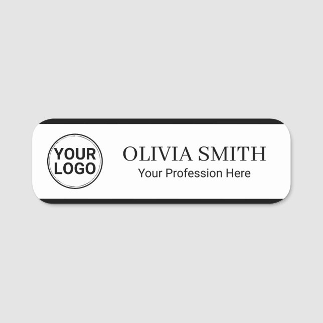 Porte-nom Elegant Custom Logo Employee Name Profession (Devant)