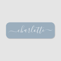 Elégant Dusty Blue Script Moderne Nom Personnalisé