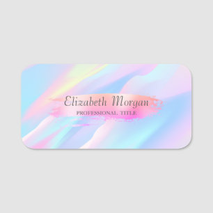 Porte-nom Élégant, Élégant, Chic, Brush Stroke, Holographiqu