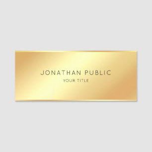 Porte-nom Elégant Faux Gold Modèle Moderne Professionnel