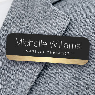 Porte-nom Elegant golden gradient border black