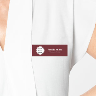 Porte-nom Élégant logo d'affaires rouge foncé professionnel
