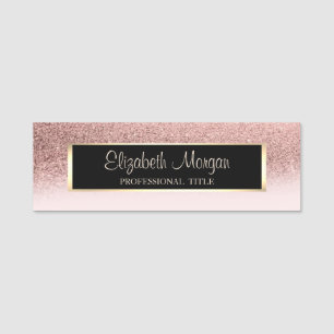 Porte-nom Élégant Moderne, Cadre, Paillettes Ombré