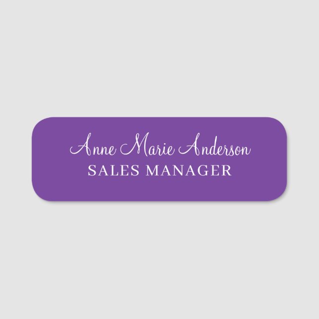 Porte-nom Elegant Purple Professional Name  (Devant)