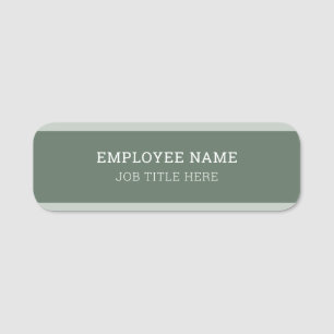 Porte-nom Élégant Sage Vert Et Blanc : Professionnel Personn
